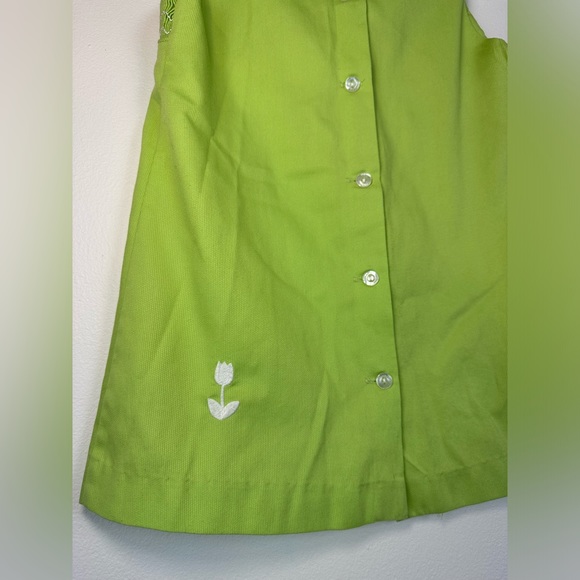 ZUCCINI Toddler Girls Green Smocked Peter Pan Collar Easter Bunny Dress | 4T - Picture 6 of 8